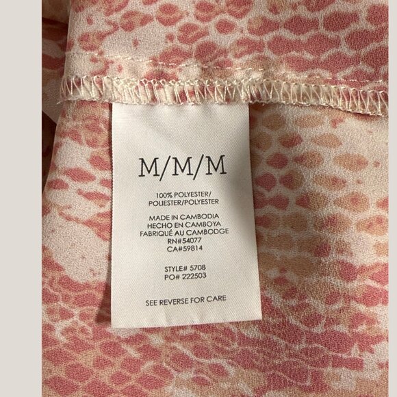 Cabi Blouse Womens Pink Bethany Snake Print Top Balloon Sleeve, Medium - Picture 6 of 6